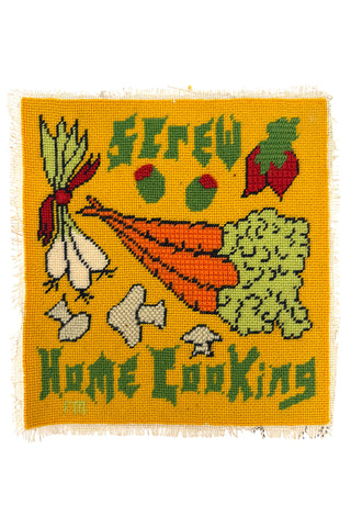 1970s "Screw Home Cooking" Needlepoint