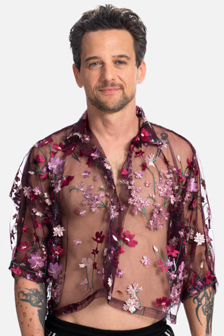 Pink Cosmos Sheer Shirt