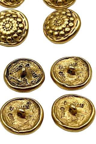1994 Todd Oldham 24 kt Gold Plated With Ebonized Mum Buttons, Set of 10