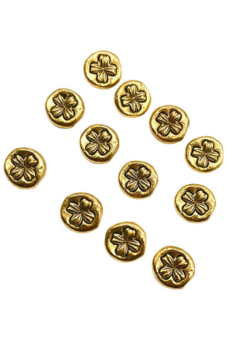 1995 Todd Oldham 24 kt Ebonized Gold Plated Ribbon De-Embossed Ribbon Buttons, Set of 12