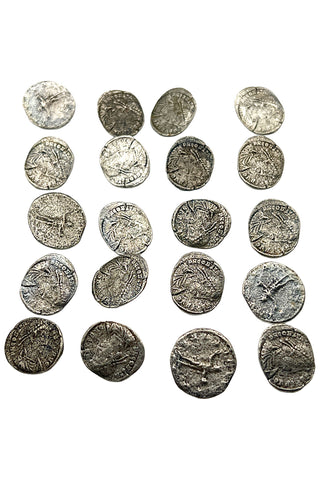vintage Todd Oldham Silver Plated Unearthed Coin Buttons, Set of 20