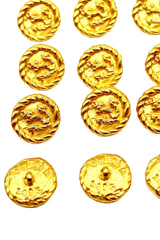 1993 24 kt Gold Plated Anchor In The Round Buttons, Set of 12