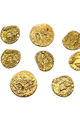 Vintage Todd Oldham Gold Plated Unearthed Coin Buttons, Set of 8