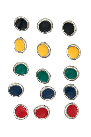 Vintage Todd Oldham Twister Lacquered Buttons, Set of 15