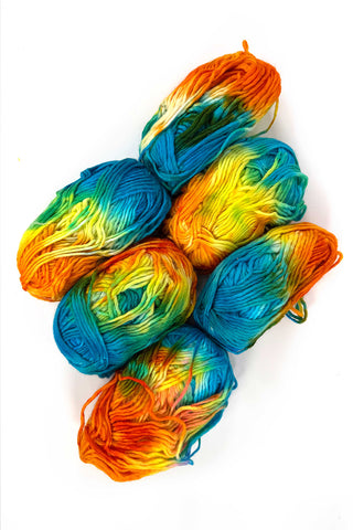Skein-dyed Wool Yarn set of 6 | Coral Reef