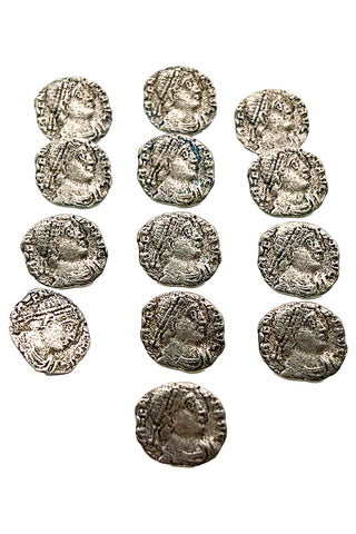 Todd Oldham Vintage Silver Plated Unearthed Coin Buttons, Set of 12