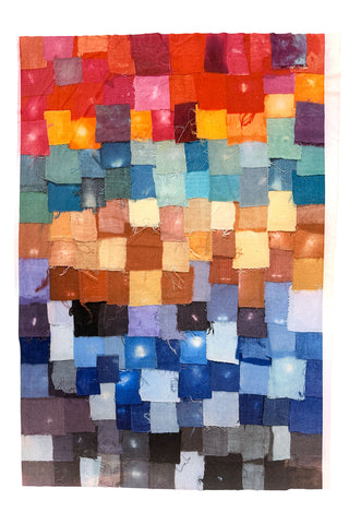 1997 "Swatch Print" Poly Crepe Knit  Fabric, 4 Panel Sets