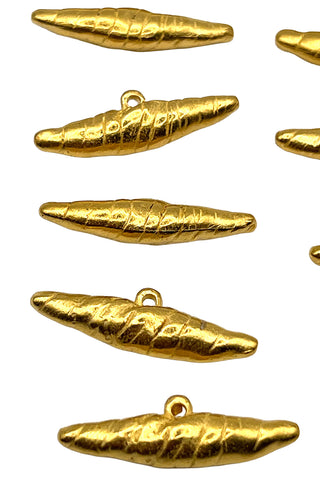 1996 Todd Oldham 24k Gold-Plated Croissant Motif Buttons, Set of 12