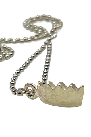 Vintage Todd Oldham Silver-Plated Crown Pendant Necklace
