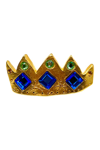 1993 Todd Oldham 24 kt Gold Plated Jewel Encrusted Crown Barrette