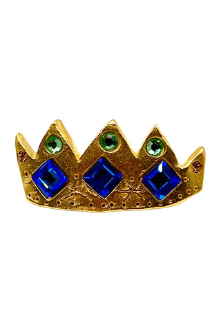1993 Todd Oldham 24 kt Gold Plated Jewel Encrusted Crown Barrette