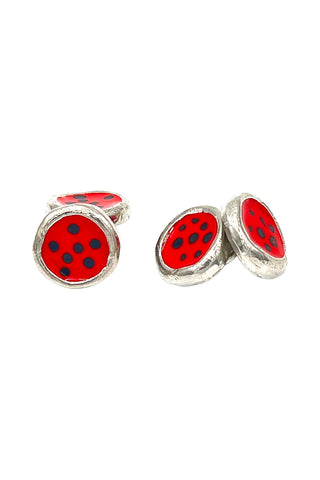 Vintage Todd Oldham Enameled Ladybug Cuff Links
