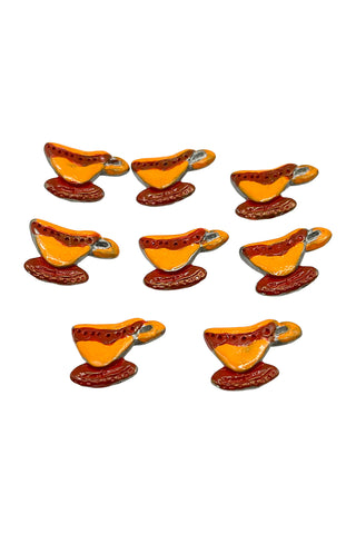Vintage Todd Oldham Silver-Plated & Lacquered Coffee Cups, Set of 8