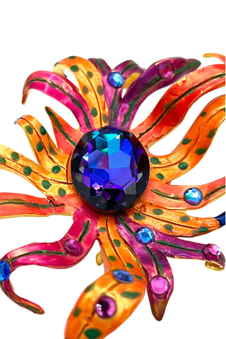 1996 Space Flower Pin with Swarovski Crystals