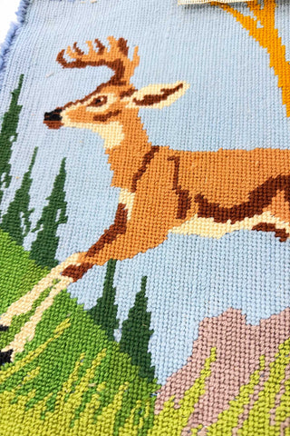 Vintage 1940s-1990s Geometric Needlepoint Trio