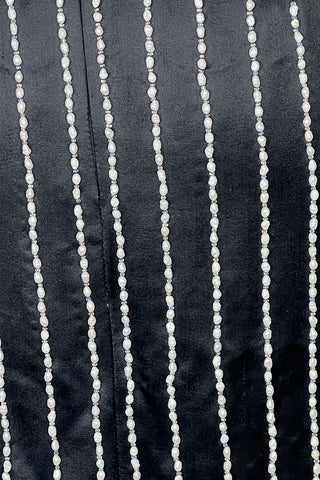 Spring 1998 Todd Oldham Silk Satin Skirt With Pearl Pinstripe