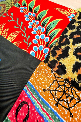 Vintage Silk Print Pillow Slip Cover