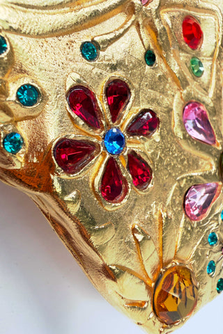24 kt Gold Plated Flower Garden Belt Buckle