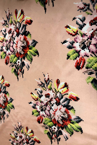 Flower Silk Habotai Bouquet Fabric Roll