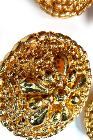 Vintage Todd Oldham 24k Gold Plated Embossed Belt Buckle