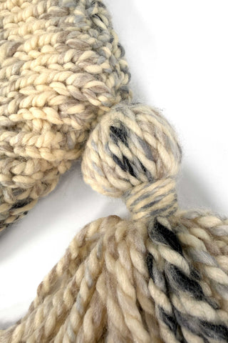 Wool Knit Ponytail Hood and Cuffs