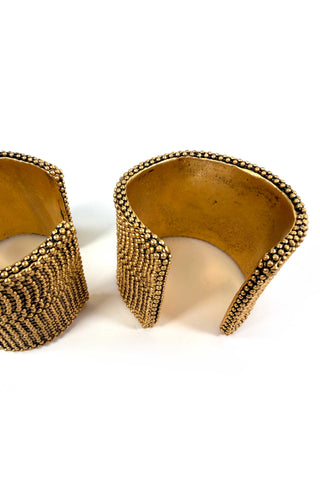 24 kt Ebonized Gold Plated Sink Chain Cuff Set