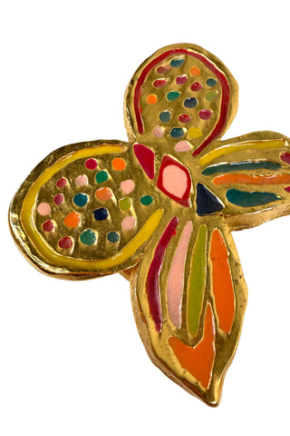 24 kt Gold Plated and Lacquered Butterfly I Belt Buckle