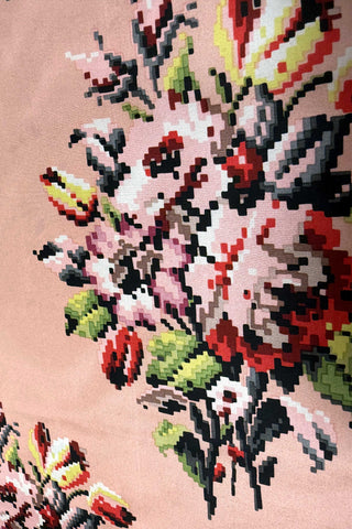 Flower Silk Habotai Bouquet Fabric Roll