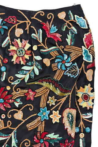 Fall 1998 Todd Oldham "Crewel Work" Hand Embroidered and Beaded Skirt