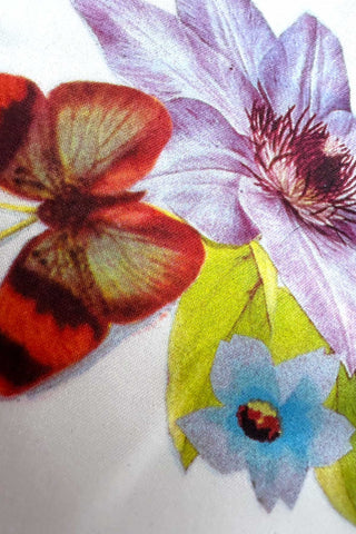 Vintage Knit Butterfly and Flower Print, 4 Panel Set