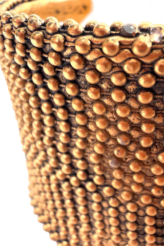 24 kt Ebonized Gold Plated Sink Chain Cuff Set