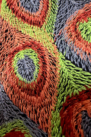 Embroidered Peacock Feather Vintage Fabric Roll