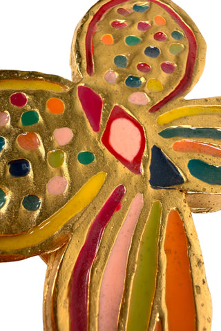 24 kt Gold Plated and Lacquered Butterfly I Belt Buckle