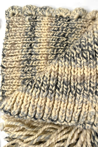 Wool Knit Ponytail Hood and Cuffs