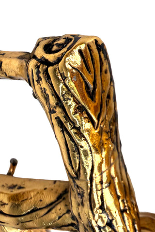 24 kt Ebonized Gold Plated Log Frame Belt Buckle