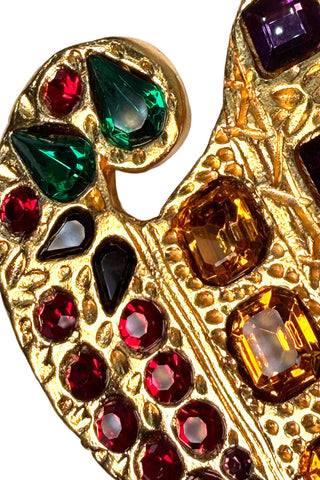 Todd Oldham 24 kt Gold Plated Swarovski Crystal Paisley Buckle
