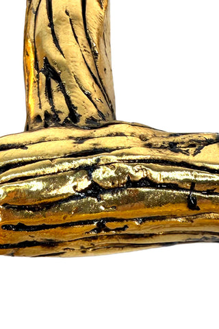 24 kt Ebonized Gold Plated Log Frame Belt Buckle