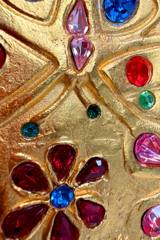 24 kt Gold Plated Flower Garden Belt Buckle