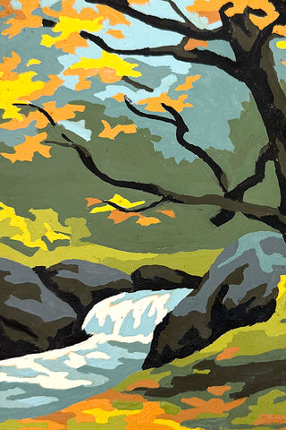Vintage Waterfall Paint-by-Number