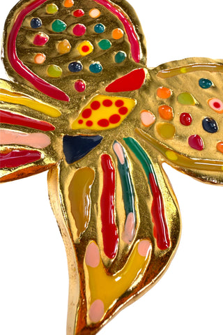 24 kt Gold Plated and Lacquered Butterfly I Belt Buckle