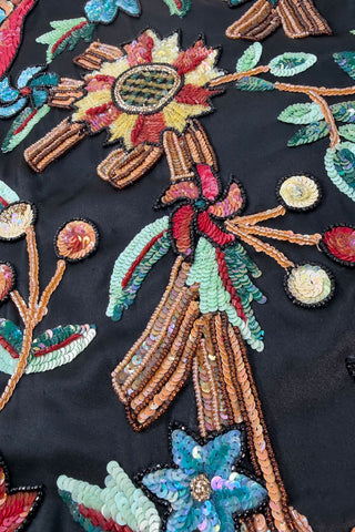 Fall 1997 Todd Oldham "Crewel Work" Hand Embroidered and Beaded Skirt