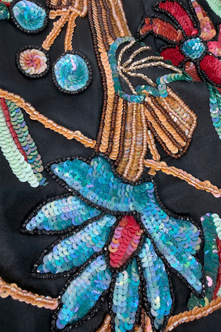 Fall 1997 Todd Oldham "Crewel Work" Hand Embroidered and Beaded Skirt