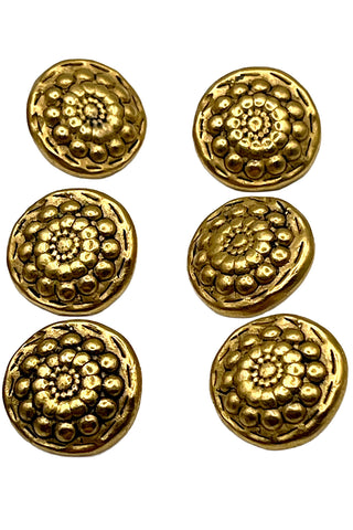 1994 Todd Oldham 24 kt Gold Plated With Ebonized Mum Buttons, Set of 10
