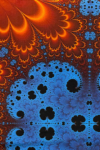 1994 Stretch Lycra "Fractal Print" Fabric, 2 Panel Set