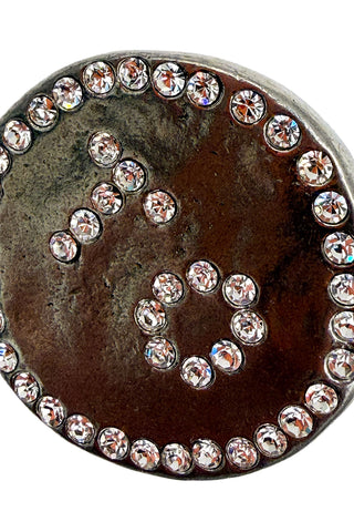 1996 Silver-Plated Swarovski Crystal Initial Buckle