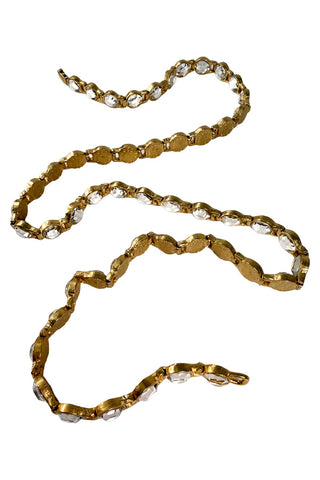 Spring 1997 Signed 24kt Gold Plated Crystal Jewelry Belt