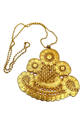 1993 Todd Oldham 24 kt Gold Plated Pyramid Doily Charm