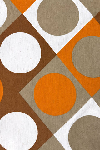 Vintage 1960s Dot Grid Print Rayon Poly, 4.5 Yard Panel