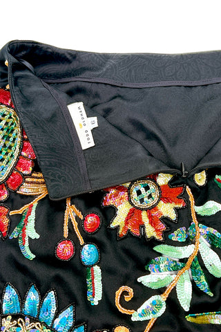 Fall 1997 Todd Oldham "Crewel Work" Hand Embroidered and Beaded Skirt