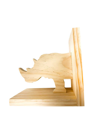 Wooden Rhino Paintable Bookends